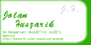 jolan huszarik business card